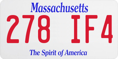 MA license plate 278IF4