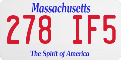 MA license plate 278IF5