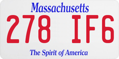 MA license plate 278IF6