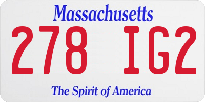 MA license plate 278IG2