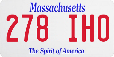 MA license plate 278IH0