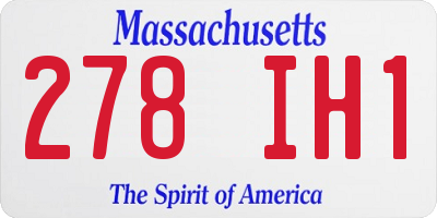 MA license plate 278IH1