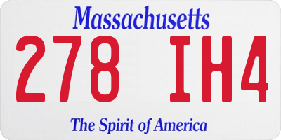 MA license plate 278IH4