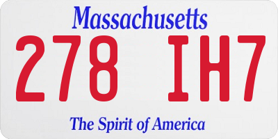 MA license plate 278IH7