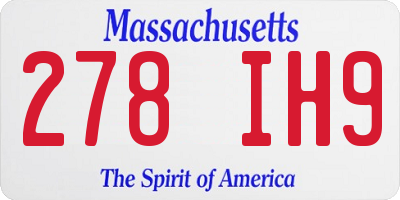MA license plate 278IH9