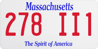 MA license plate 278II1