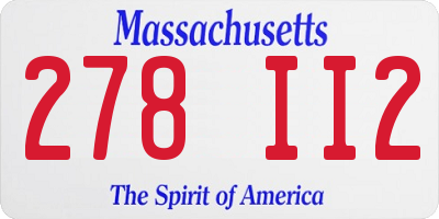 MA license plate 278II2