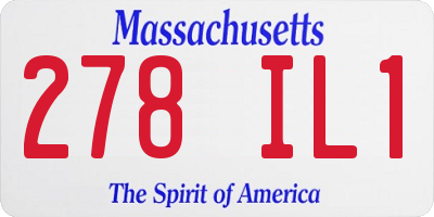 MA license plate 278IL1