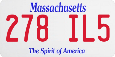 MA license plate 278IL5