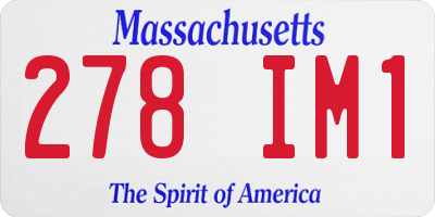 MA license plate 278IM1
