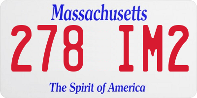 MA license plate 278IM2