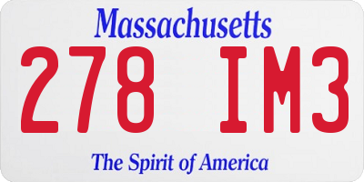 MA license plate 278IM3