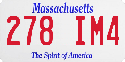 MA license plate 278IM4