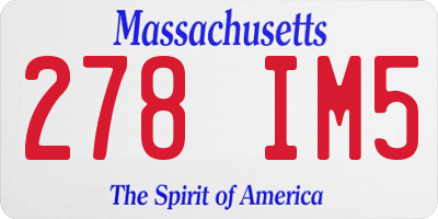 MA license plate 278IM5