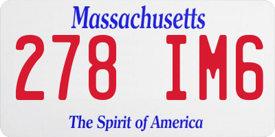 MA license plate 278IM6