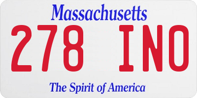 MA license plate 278IN0