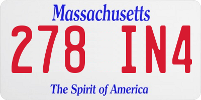 MA license plate 278IN4