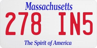MA license plate 278IN5