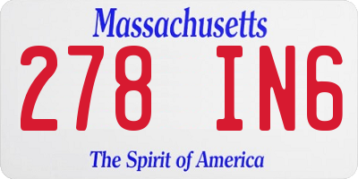 MA license plate 278IN6