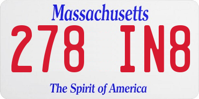 MA license plate 278IN8