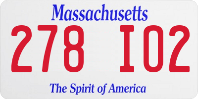 MA license plate 278IO2
