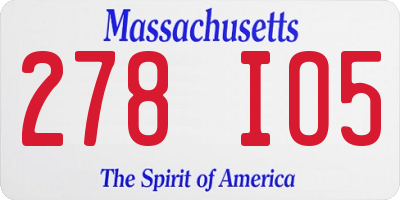 MA license plate 278IO5