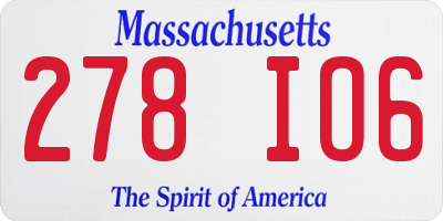 MA license plate 278IO6