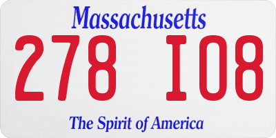 MA license plate 278IO8