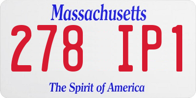 MA license plate 278IP1