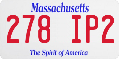 MA license plate 278IP2