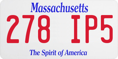 MA license plate 278IP5