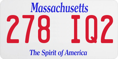 MA license plate 278IQ2