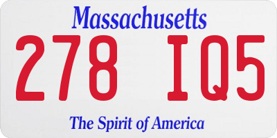 MA license plate 278IQ5