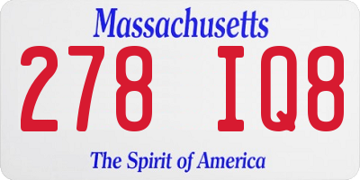 MA license plate 278IQ8