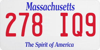 MA license plate 278IQ9
