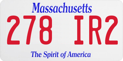 MA license plate 278IR2