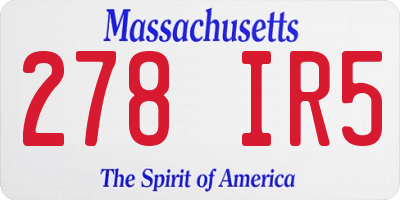MA license plate 278IR5