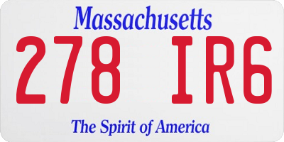 MA license plate 278IR6
