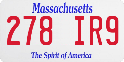 MA license plate 278IR9