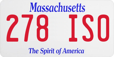 MA license plate 278IS0