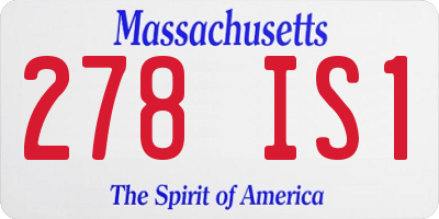 MA license plate 278IS1