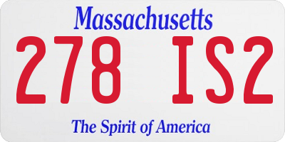 MA license plate 278IS2