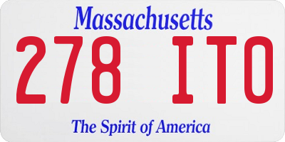 MA license plate 278IT0