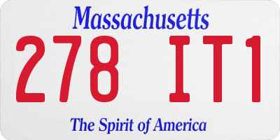 MA license plate 278IT1