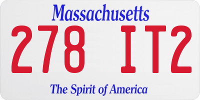 MA license plate 278IT2