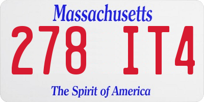MA license plate 278IT4
