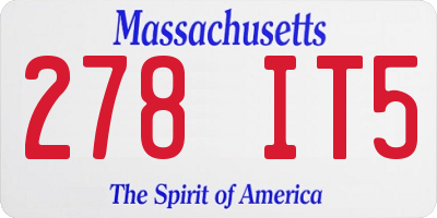 MA license plate 278IT5