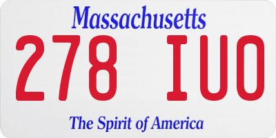 MA license plate 278IU0