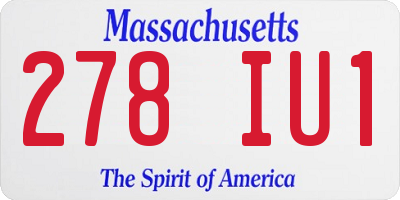 MA license plate 278IU1