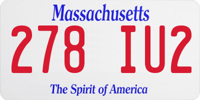 MA license plate 278IU2